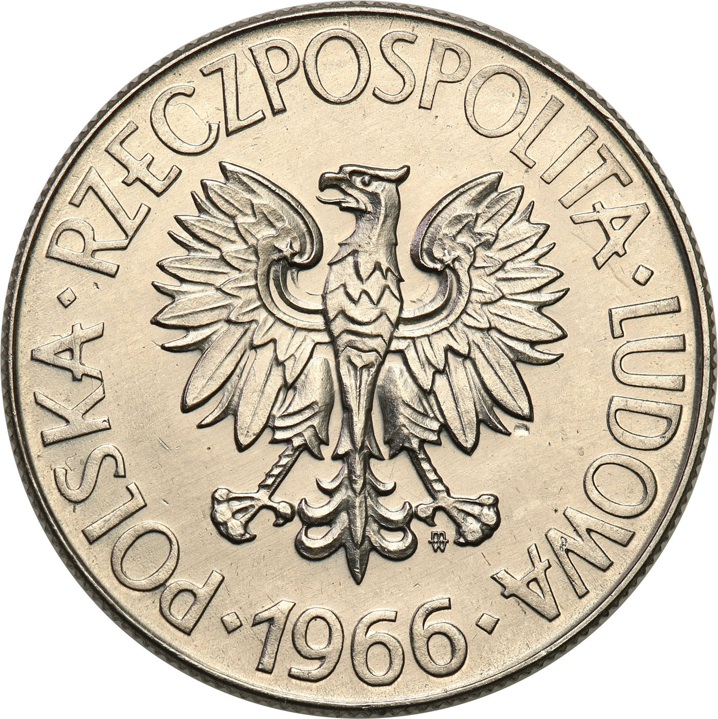 PRL. PRÓBA Nikiel 10 złotych 1966 Kościuszko